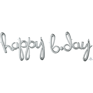 Happy Bday Script Foil Balloon - (Choose your color)