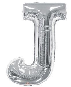 Letters A to Z Silver Foil Balloon - 14" in and 34" in each. (Choose your size and your letter)