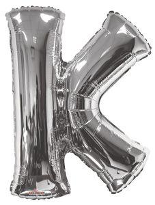 Letters A to Z Silver Foil Balloon - 14" in and 34" in each. (Choose your size and your letter)