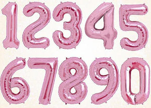 Numbers 0 to 9 Light Pink Foil Balloon 14"in (Chose Your Number)