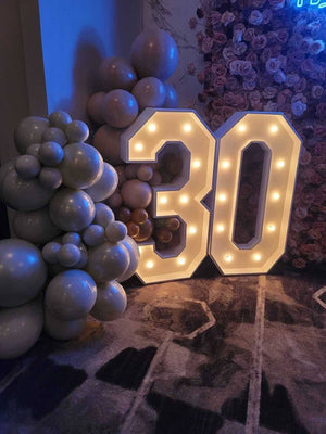 Numbers and Letters Marquee with lights ( Rent or Sale )