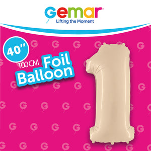 Numbers Satin Cream (Latte) 40" Choose your Number