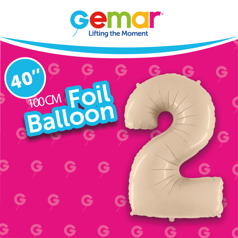 Numbers Satin Cream (Latte) 40" Choose your Number