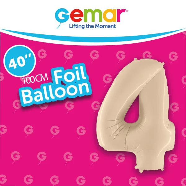 Numbers Satin Cream (Latte) 40" Choose your Number