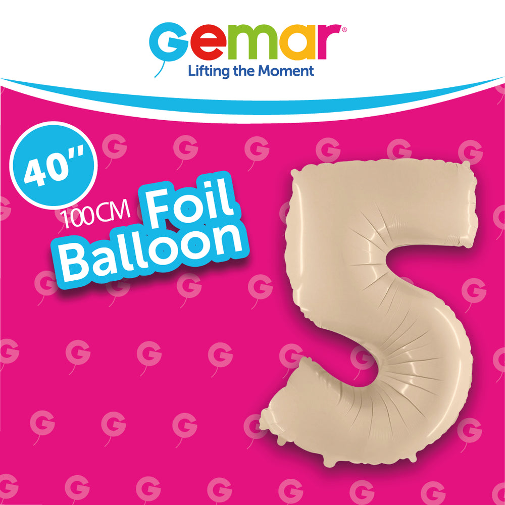 Numbers Satin Cream (Latte) 40" Choose your Number