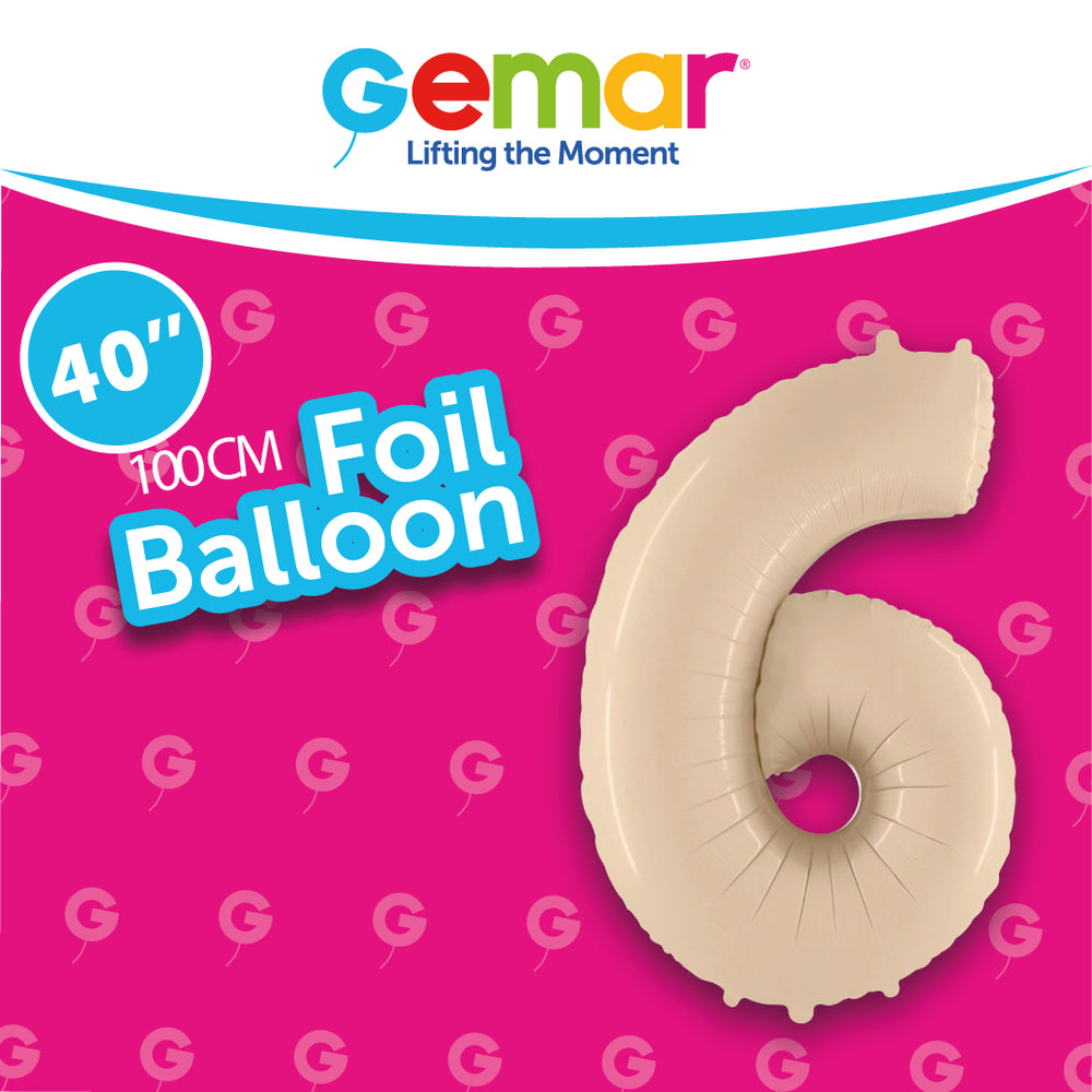 Numbers Satin Cream (Latte) 40" Choose your Number