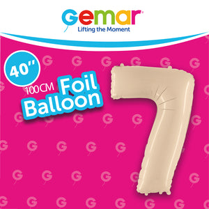 Numbers Satin Cream (Latte) 40" Choose your Number