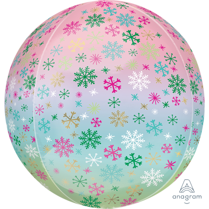 Ombre Snowflakes Orbz 16"