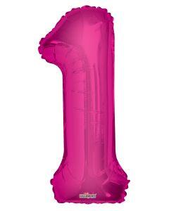 Numbers 0 to 9 Hot Pink Foil Balloon 14" in and 34" in each (Choose your size and your number)