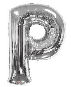 Letters A to Z Silver Foil Balloon - 14" in and 34" in each. (Choose your size and your letter)