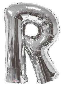 Letters A to Z Silver Foil Balloon - 14" in and 34" in each. (Choose your size and your letter)