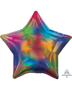 2 Iridescent Star Shaped Foil Balloon 18" Package (Choose your color)