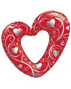 Heart & Filigree Foil Balloon - 42" in each (Choose your color)