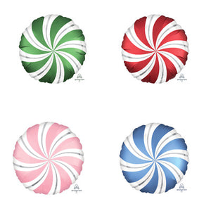 Satin Candy Swirls Foil Balloon 18" in (Choose your color)