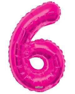 Numbers 0 to 9 Hot Pink Foil Balloon 14" in and 34" in each (Choose your size and your number)