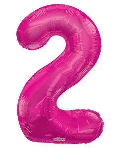 Numbers 0 to 9 Hot Pink Foil Balloon 14" in and 34" in each (Choose your size and your number)