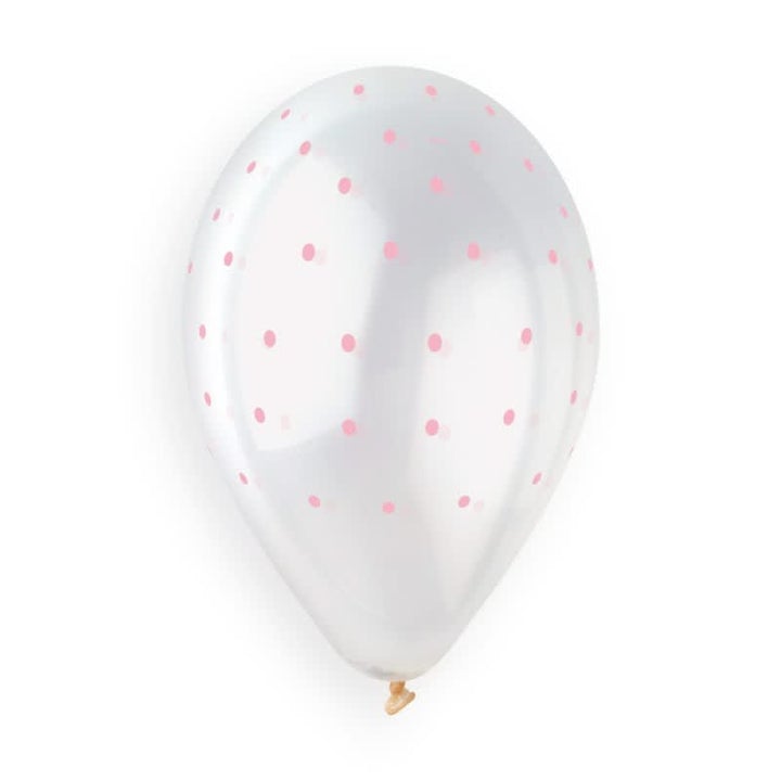 Chic Dots Clear\Pink  GS120-1051 | 50 balloons per package of 13'' each