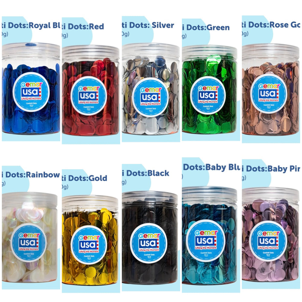 Confetti Jar  Round. 8.8 onz. (Choose your color)