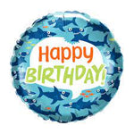 Birthday Sharks fun Mylar 18"