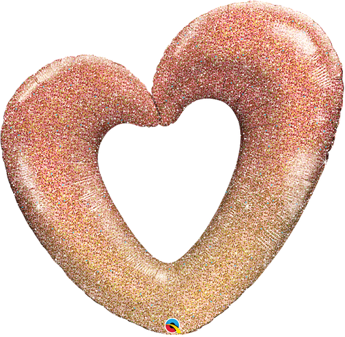 Rose Gold Glitter Ombre Heart 42"