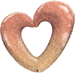 Rose Gold Glitter Ombre Heart 42"