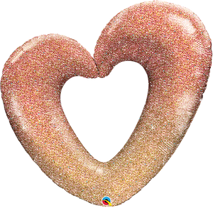 Rose Gold Glitter Ombre Heart 42"