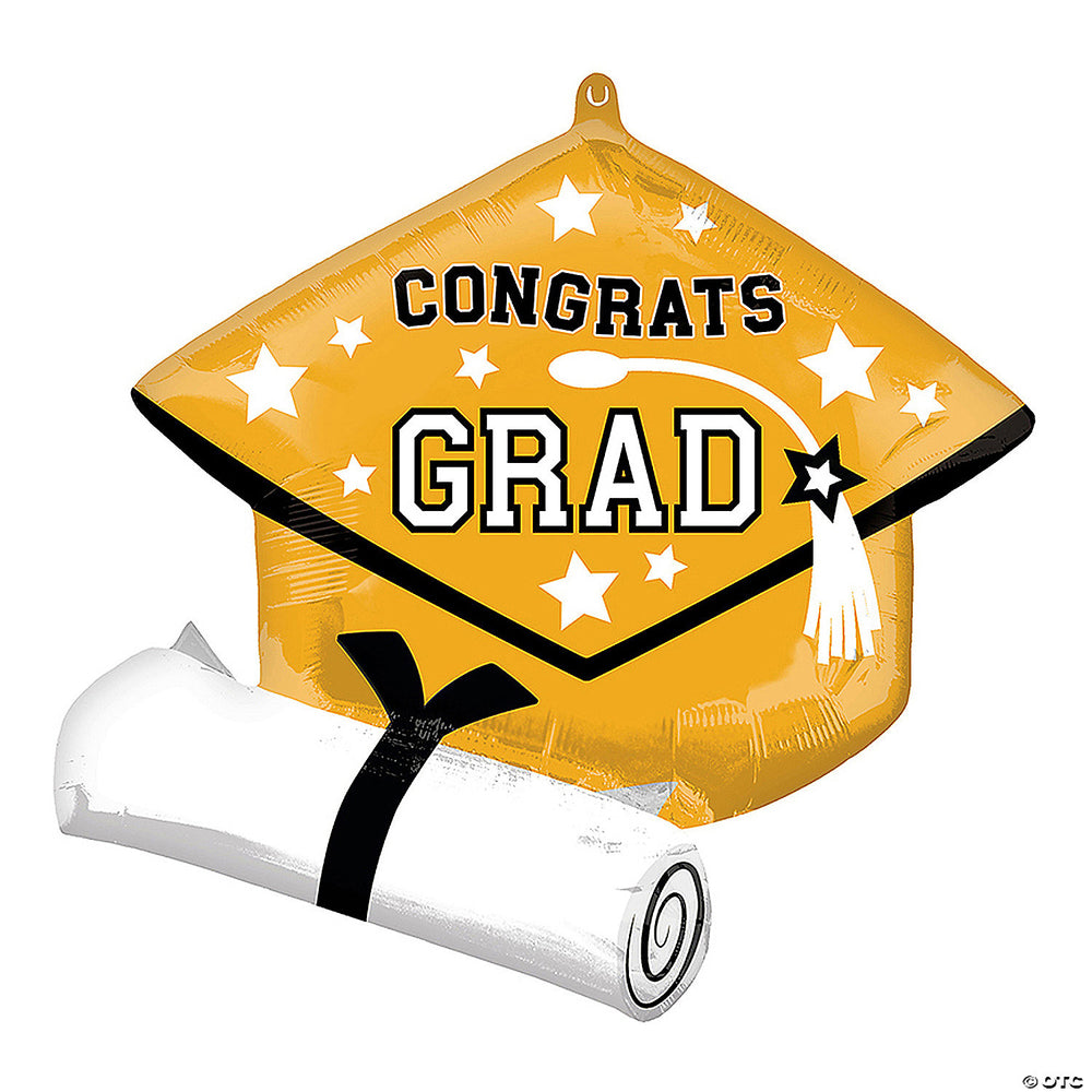 Grad Cap & Diploma Gold 25"