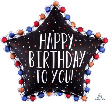 Happy Birthday to you Satin Star Foil Anagram SuperShape