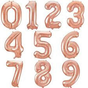 Numbers 0 to 9 Rose Gold Foil Balloon 14" in and 34" in each. (Choose your size and number)