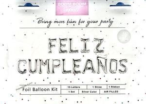 Feliz Cumpleaños Foil Balloons Mylar Kits 16”