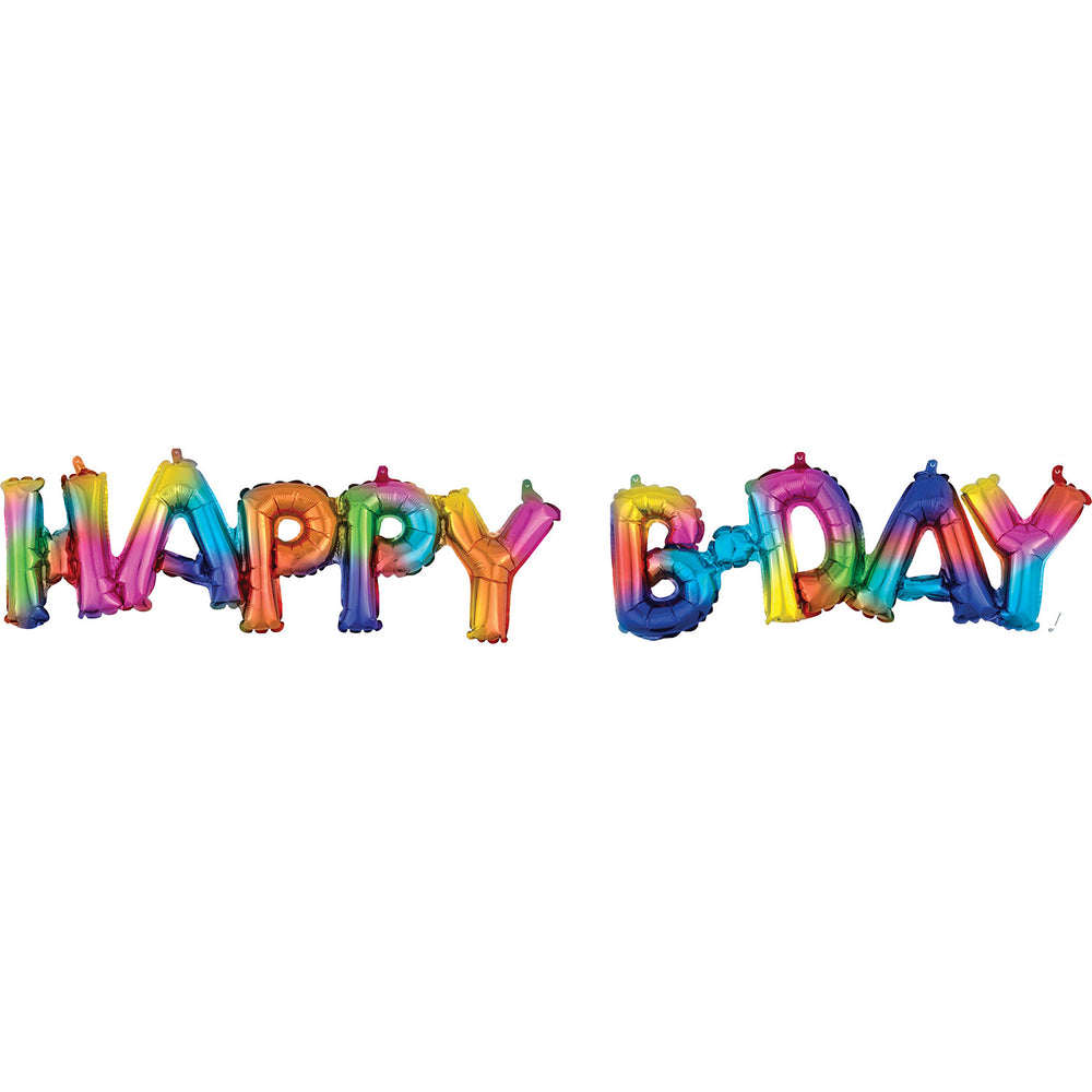 Happy B-Day Script Foil Balloon - 30"in each (Choose your color)