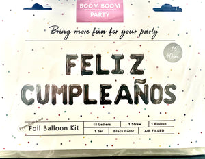 Feliz Cumpleaños Foil Balloons Mylar Kits 16”