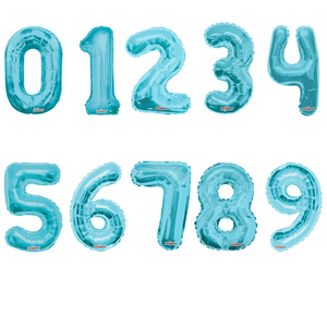 Numbers 0 To 9 Light Blue - 14" in (Choose your Letter)