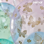 Crystal Golden Butterfly Printed Balloon GS120-1058 | 50 balloons per package of 13'' each