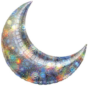 Moon International Holographic Fireworks Crescent (Choose your Size)