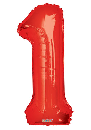 Numbers 0 to 9 Red Foil Balloon 34" in each (Choose your number)