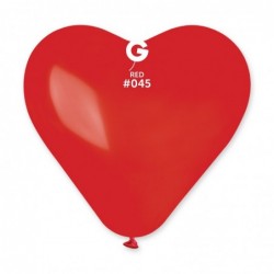 Solid Heart Balloon Red CR17-045  | 25 balloons per package of 17'' each