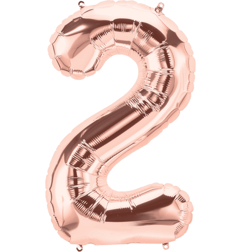 Numbers 0 to 9 Rose Gold Foil Balloon 14" in and 34" in each. (Choose your size and number)