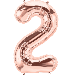 Numbers 0 to 9 Rose Gold Foil Balloon 14" in and 34" in each. (Choose your size and number)