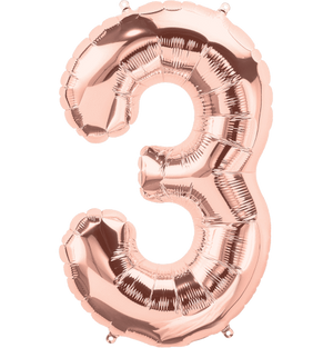 Numbers 0 to 9 Rose Gold Foil Balloon 14" in and 34" in each. (Choose your size and number)