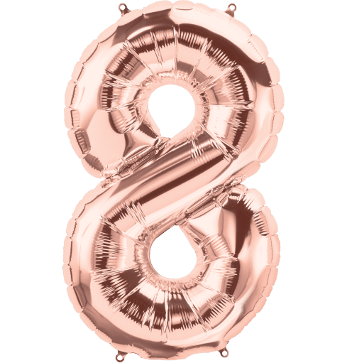 Numbers 0 to 9 Rose Gold Foil Balloon 14" in and 34" in each. (Choose your size and number)