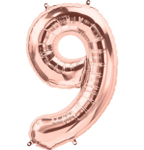 Numbers 0 to 9 Rose Gold Foil Balloon 14" in and 34" in each. (Choose your size and number)