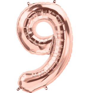 Numbers 0 to 9 Rose Gold Foil Balloon 14" in and 34" in each. (Choose your size and number)