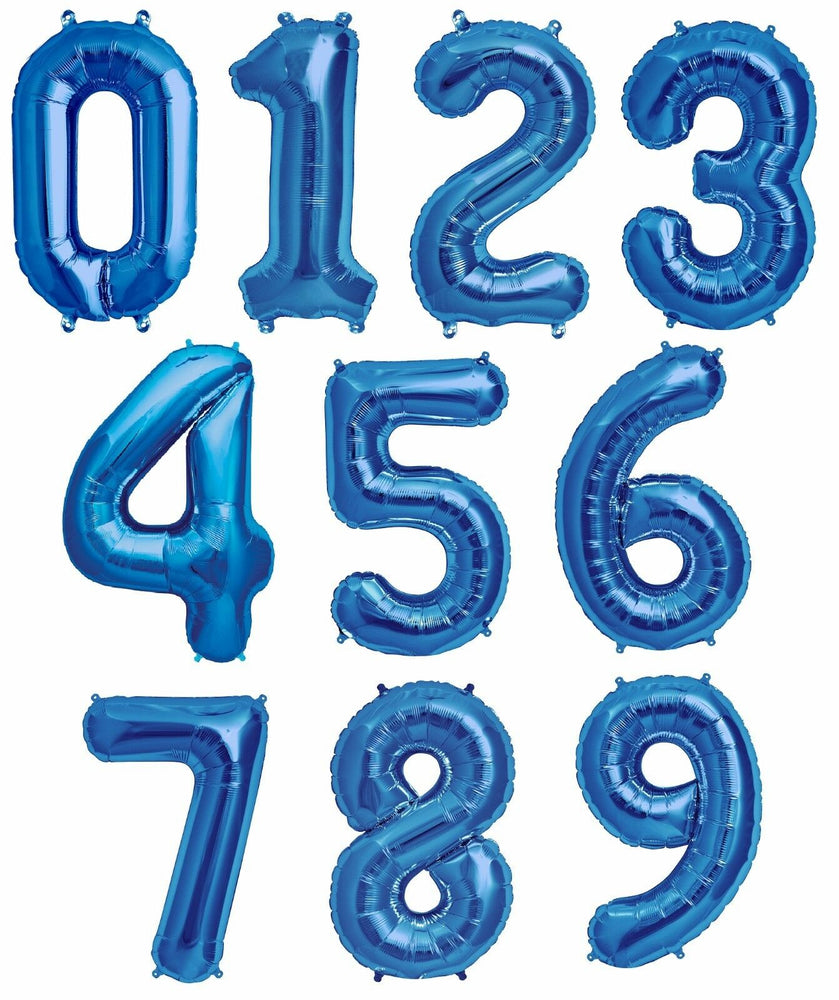 Numbers 0 to 9 Blue Foil Balloon 34" in each. (Choose your number)