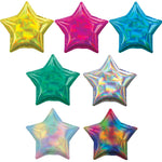 2 Iridescent Star Shaped Foil Balloon 18" Package (Choose your color)